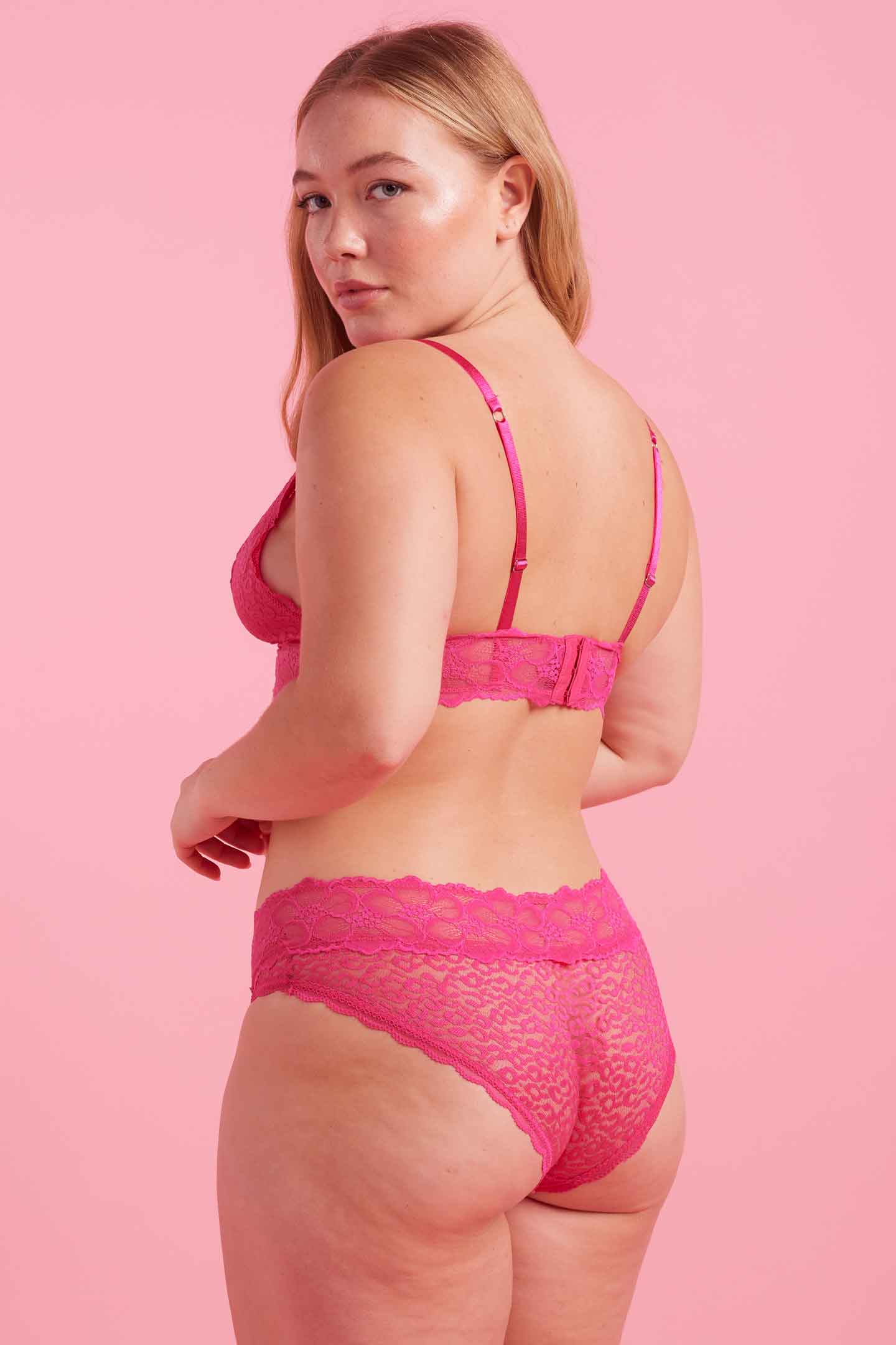 Pink Lace Boyleg Set