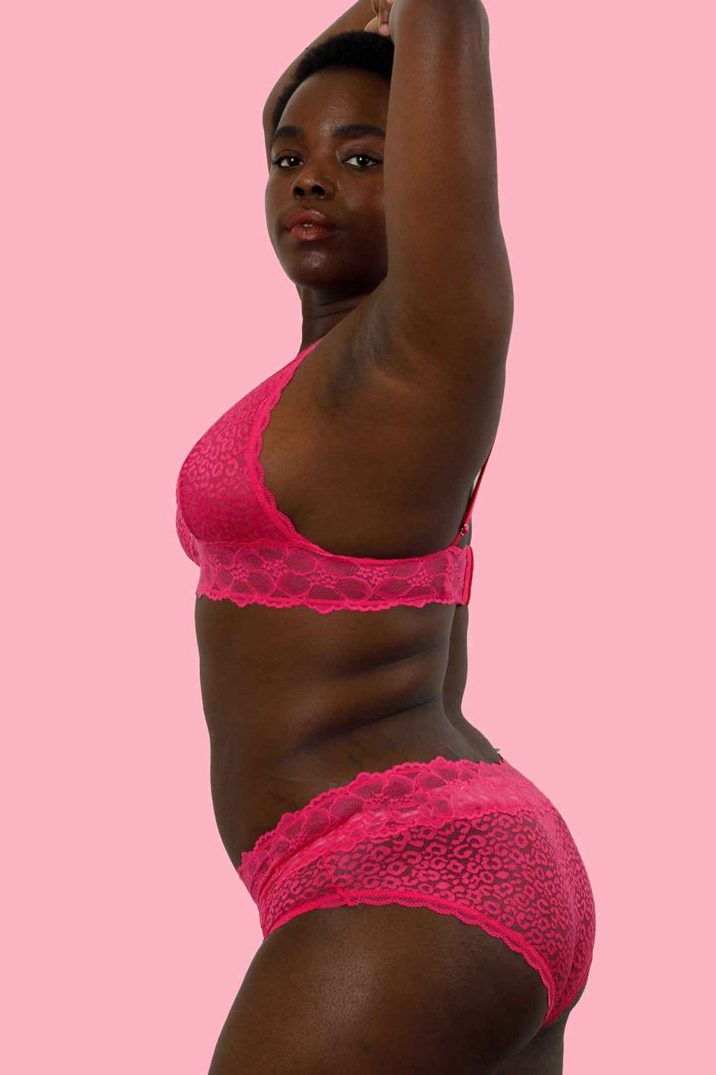 Pink Lace Boyleg Set