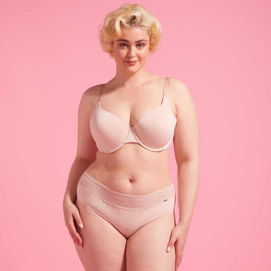 Taupe Recycle & Lace Boyleg Set