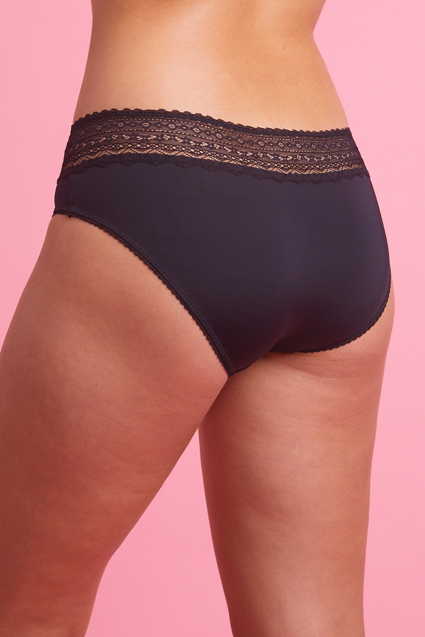 Luxe Microfibre & Lace Black Boyleg Set