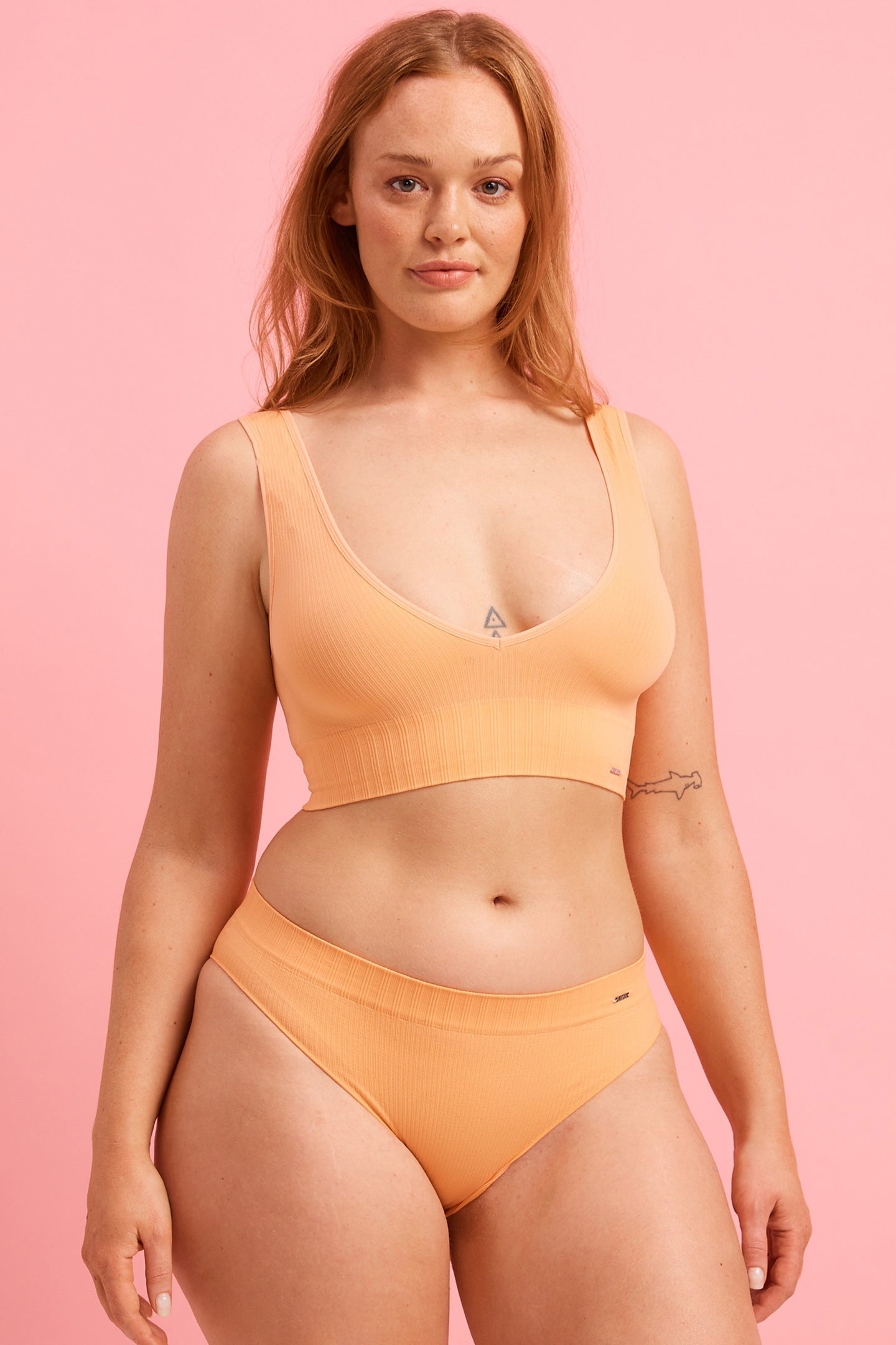 Tangerine Ribbed Seamfree Brazilian