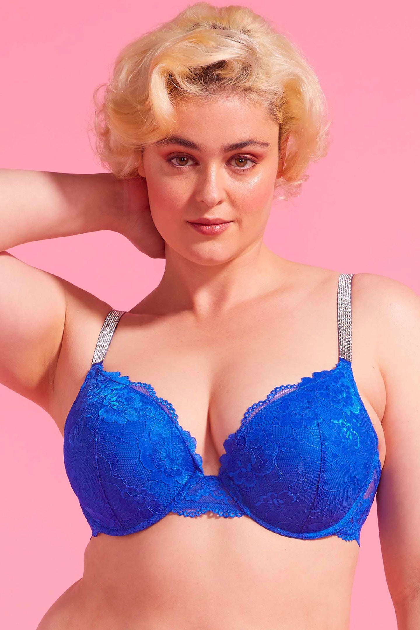 Vixen Cobalt Blue Lace Push-Up Bra
