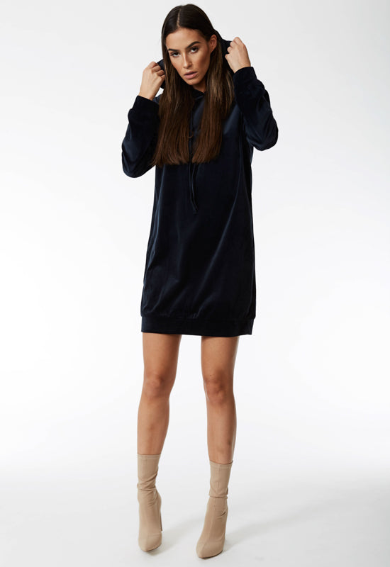 Ain't No Business Hoodie Dress - NAVY