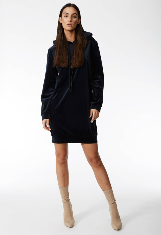 Ain't No Business Hoodie Dress - NAVY