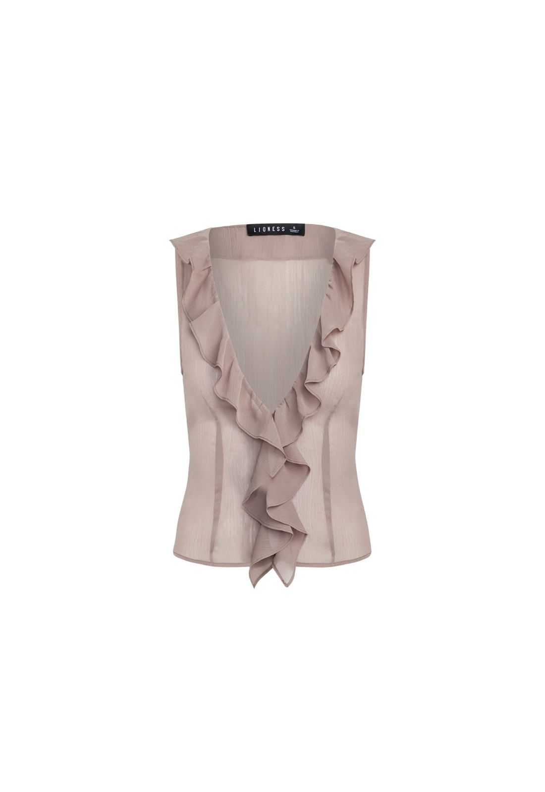 ROSE RUFFLE TOP - ASH