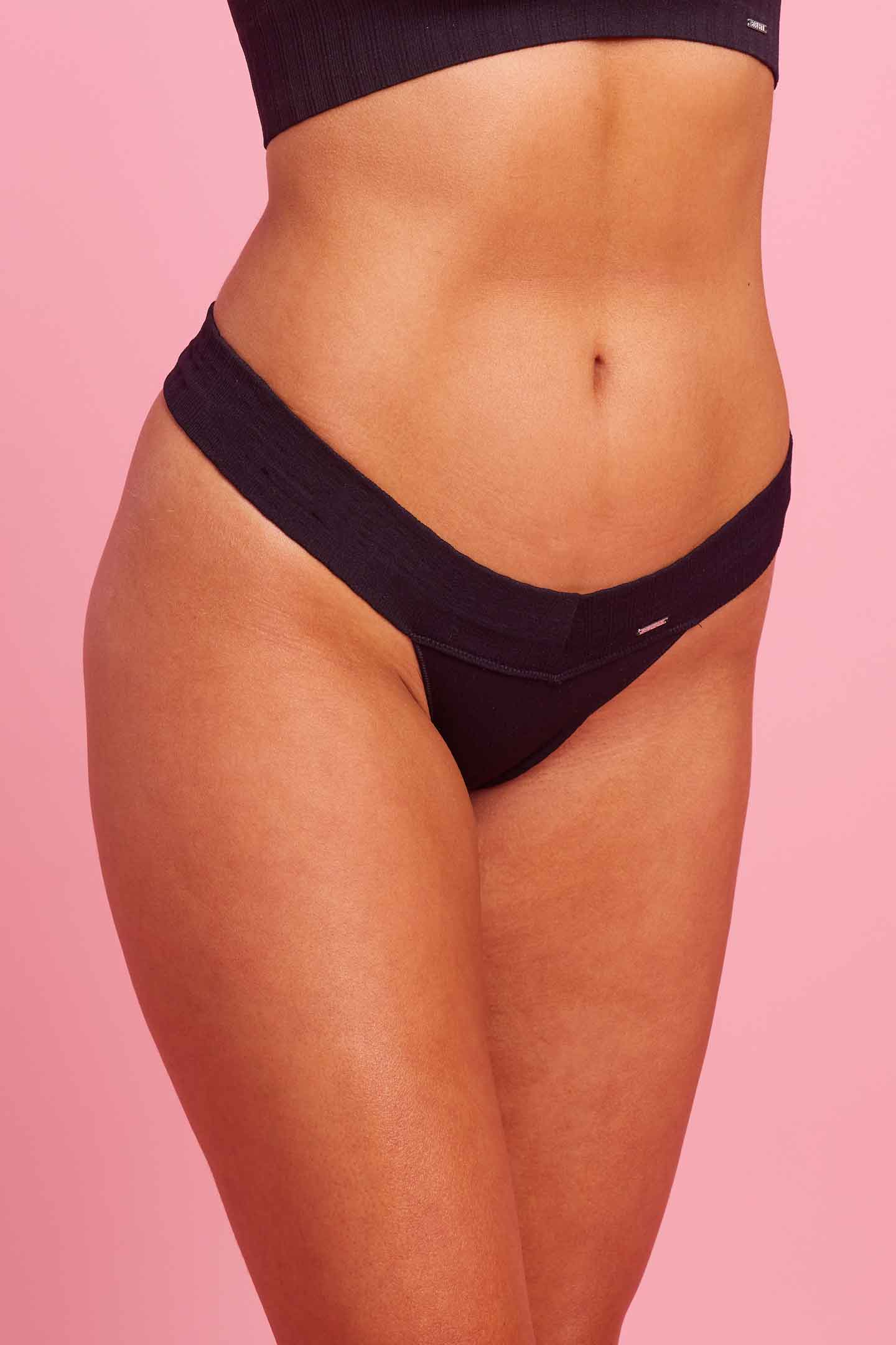 Black Ribbed Seamfree G-string