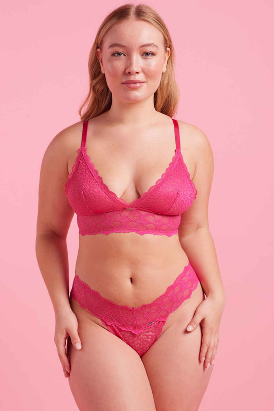 Pink Lace G String Set