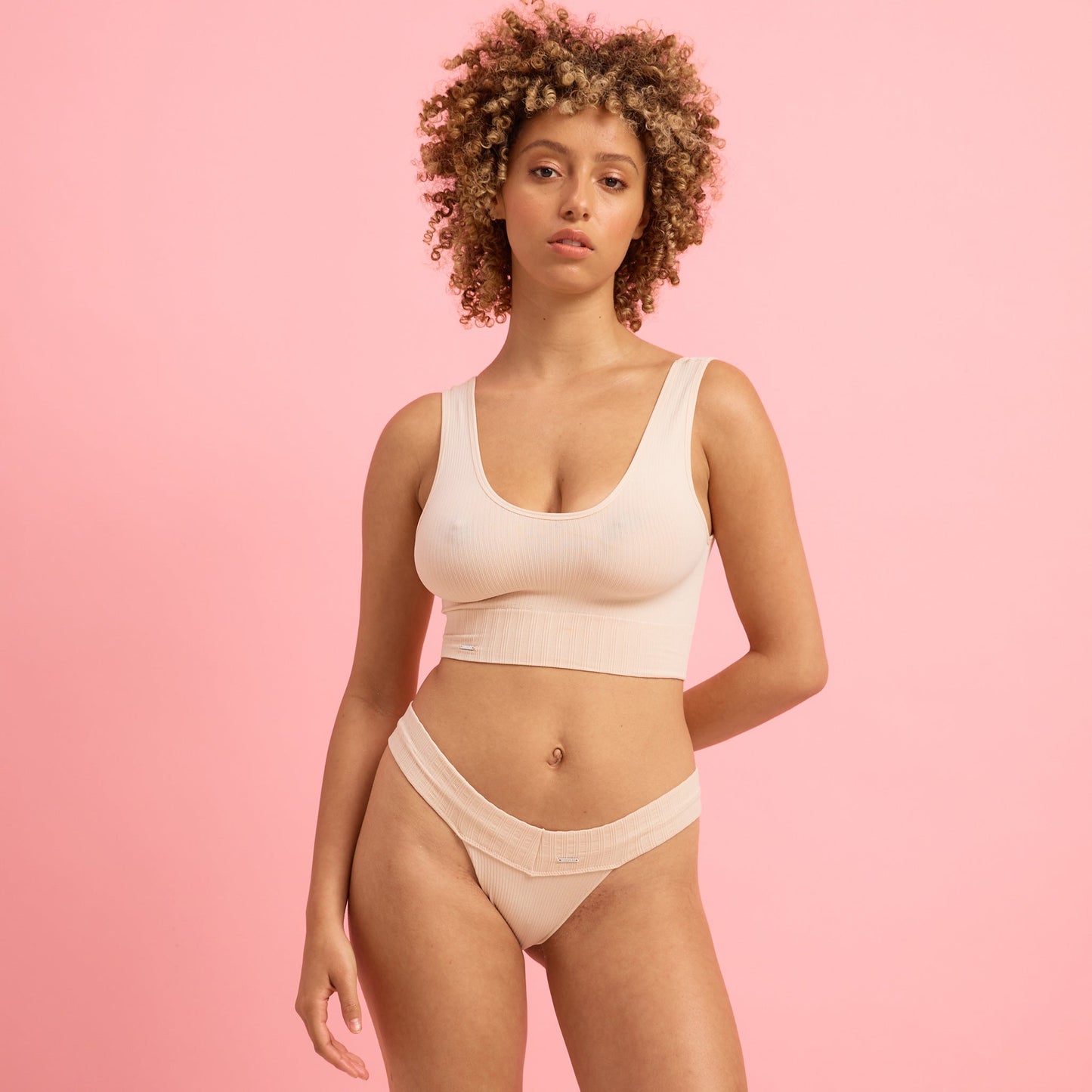 Taupe Ribbed Seamfree G-string