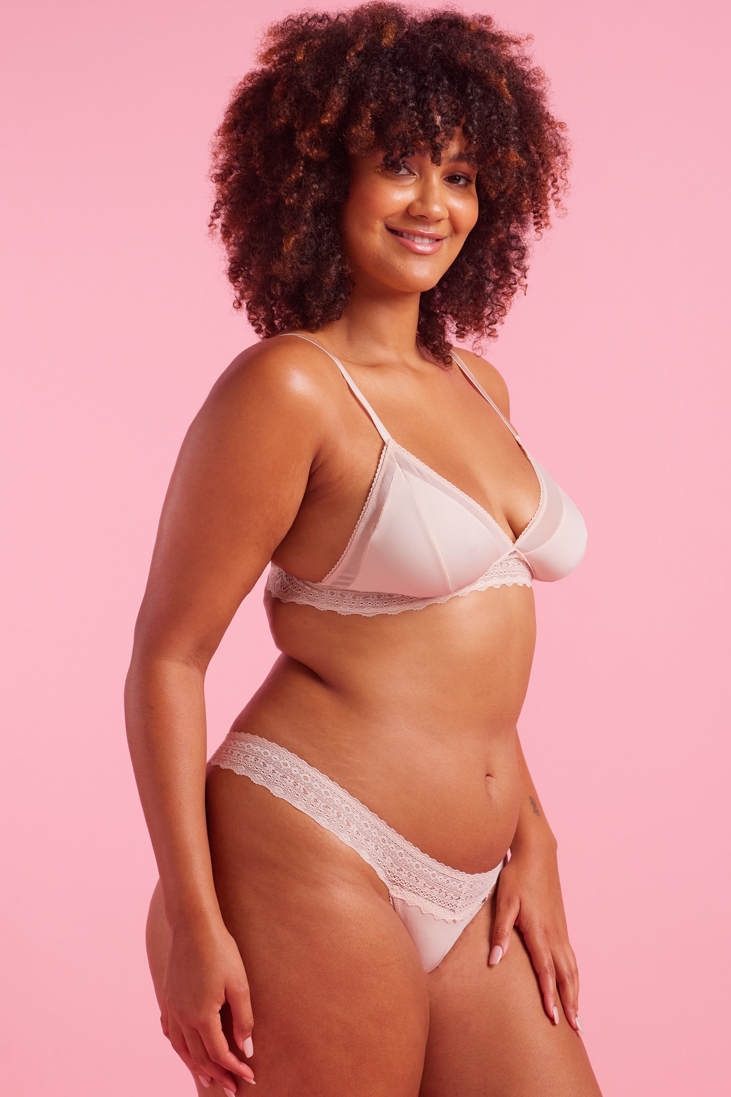 Luxe Microfibre & Lace Taupe G-string