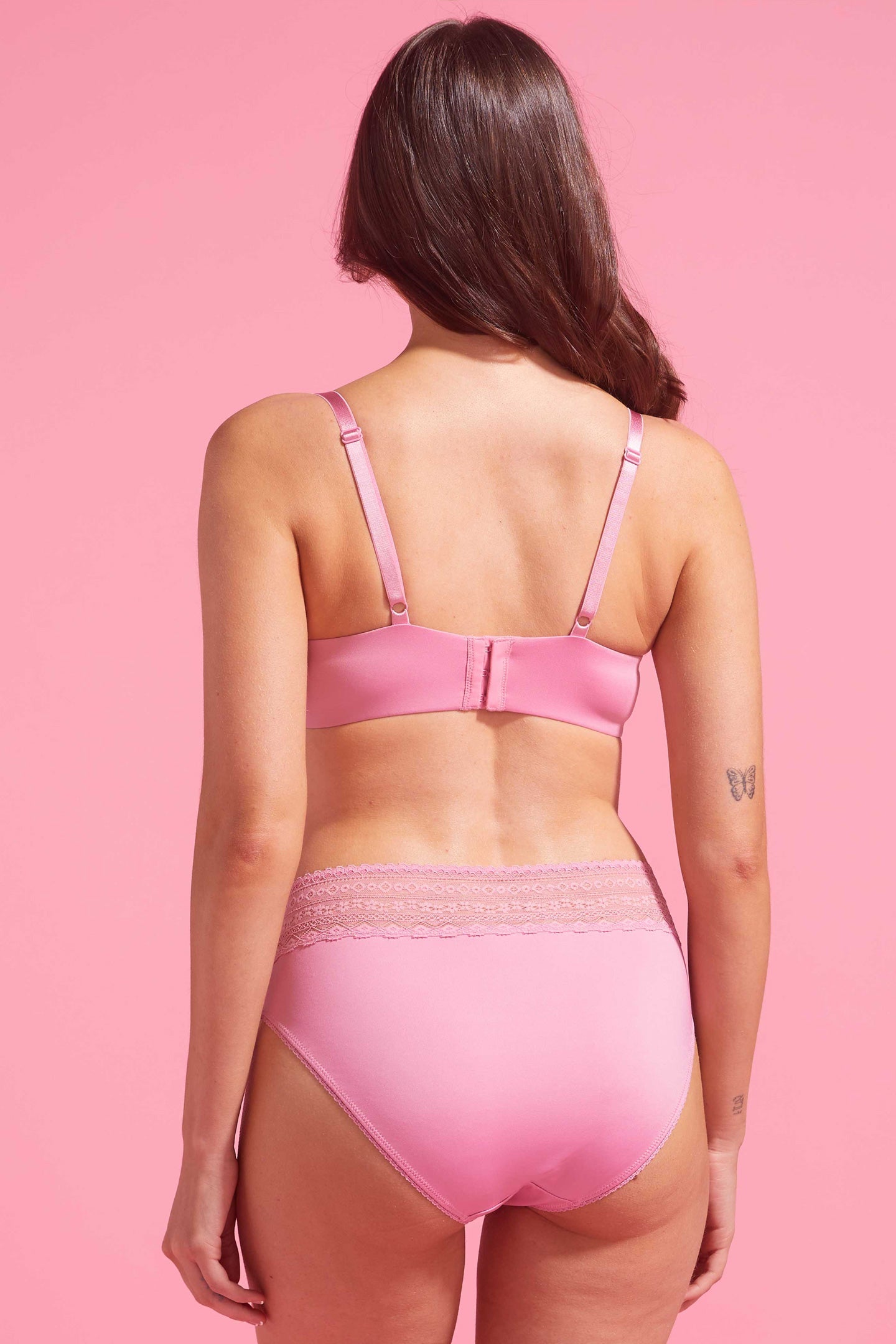 Orchid Smoke Microfibre & Lace High Leg Bikini
