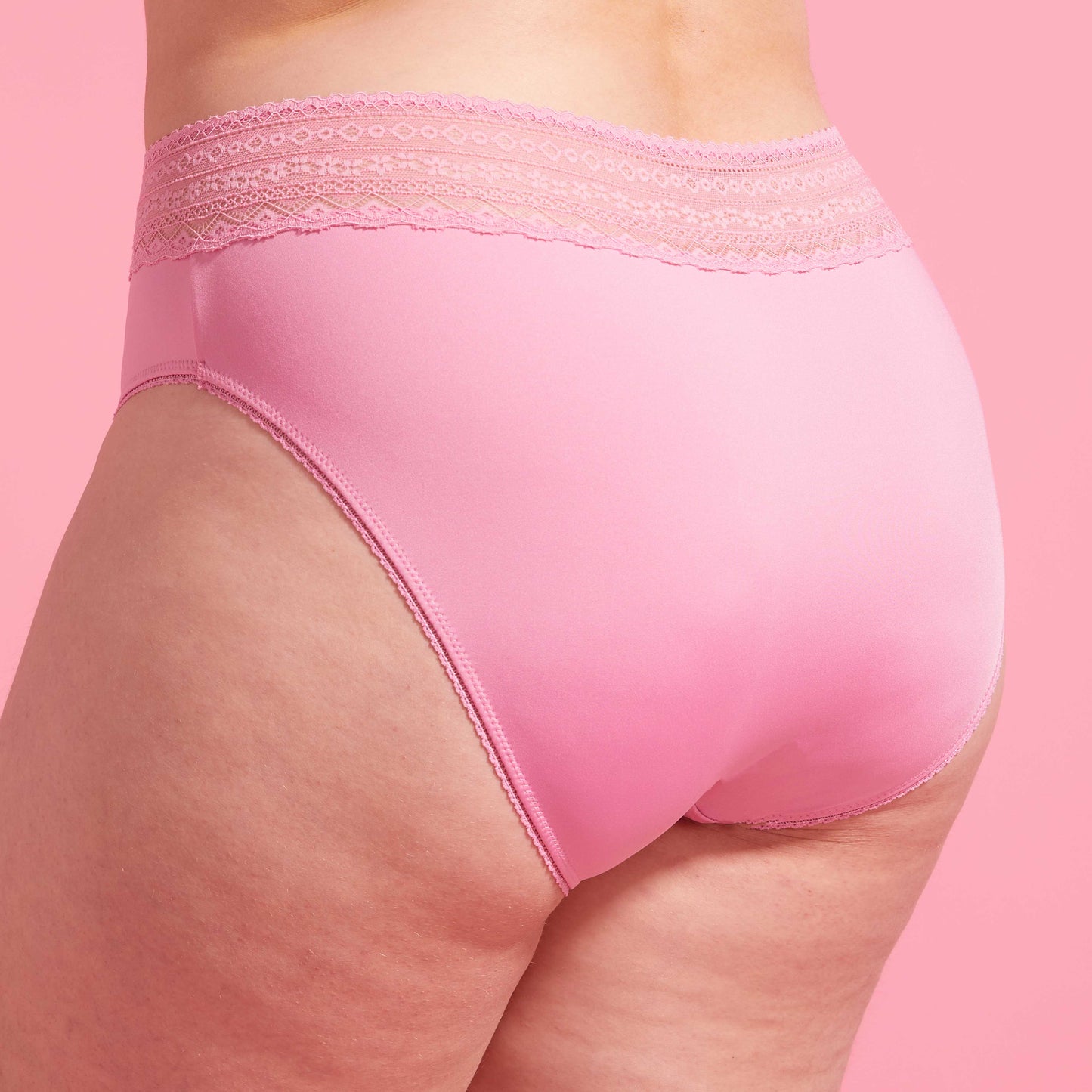 Orchid Smoke Microfibre & Lace High Leg Bikini