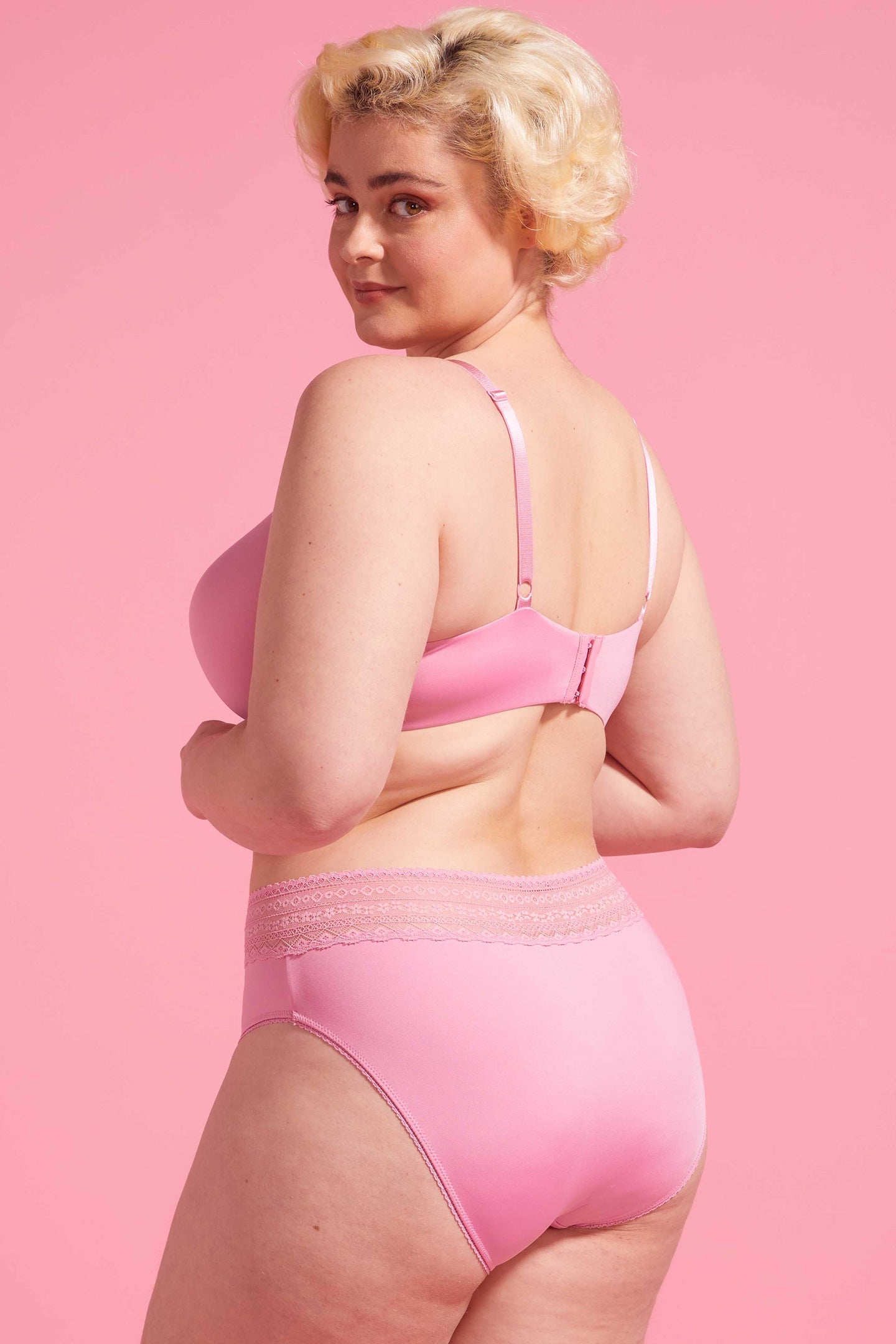 Orchid Smoke Microfibre & Lace High Leg Bikini