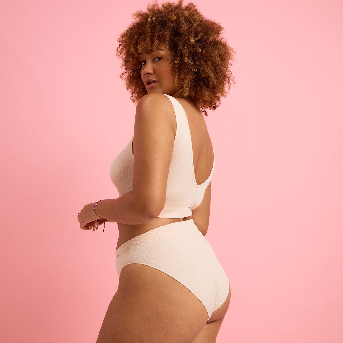 Taupe Ribbed Seamfree High Leg Bikini