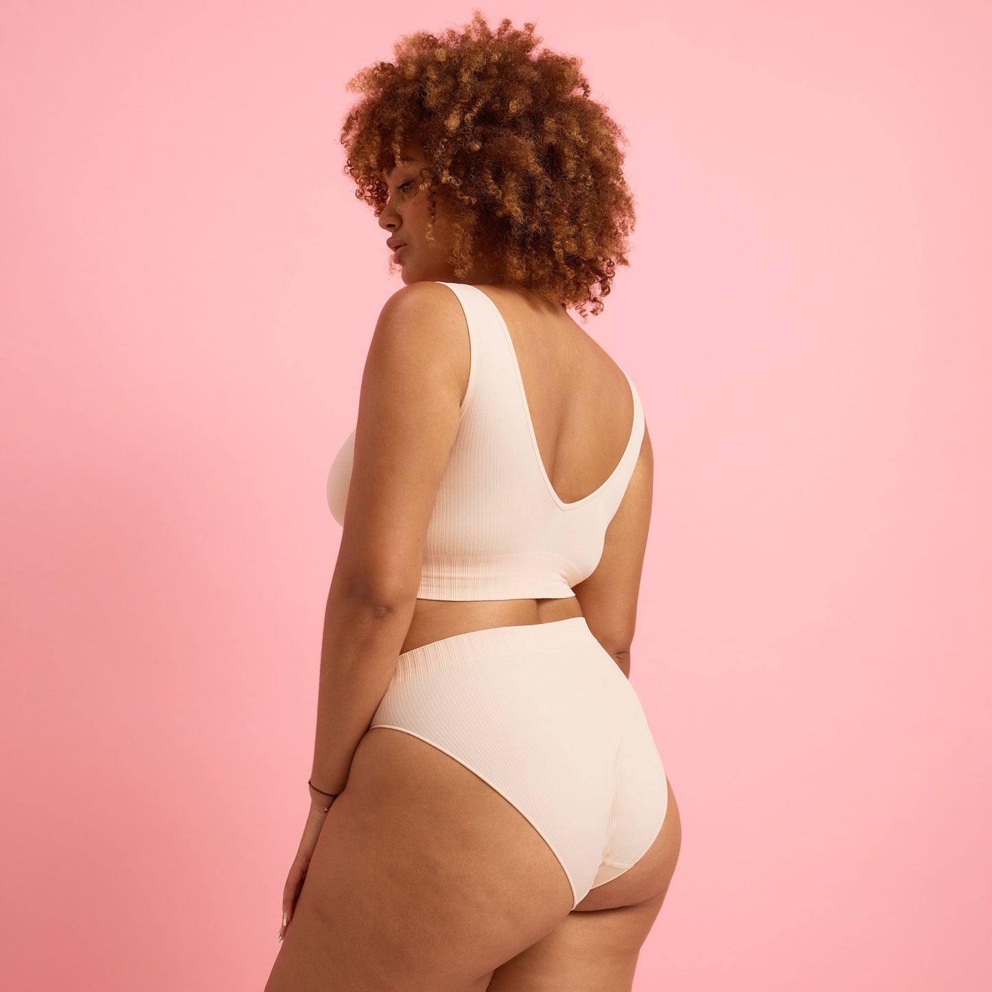 Taupe Ribbed Seamfree High Leg Bikini
