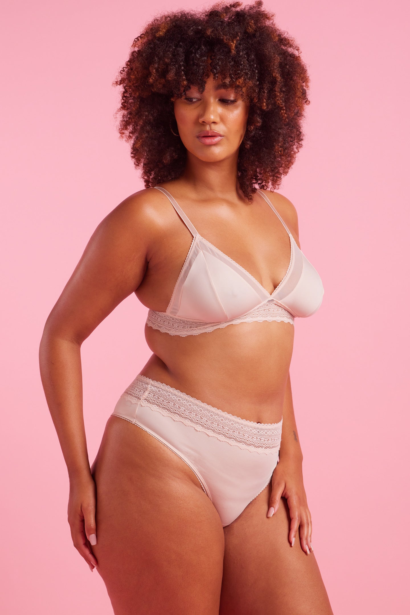 Luxe Microfibre & Lace Taupe High Waist G-string
