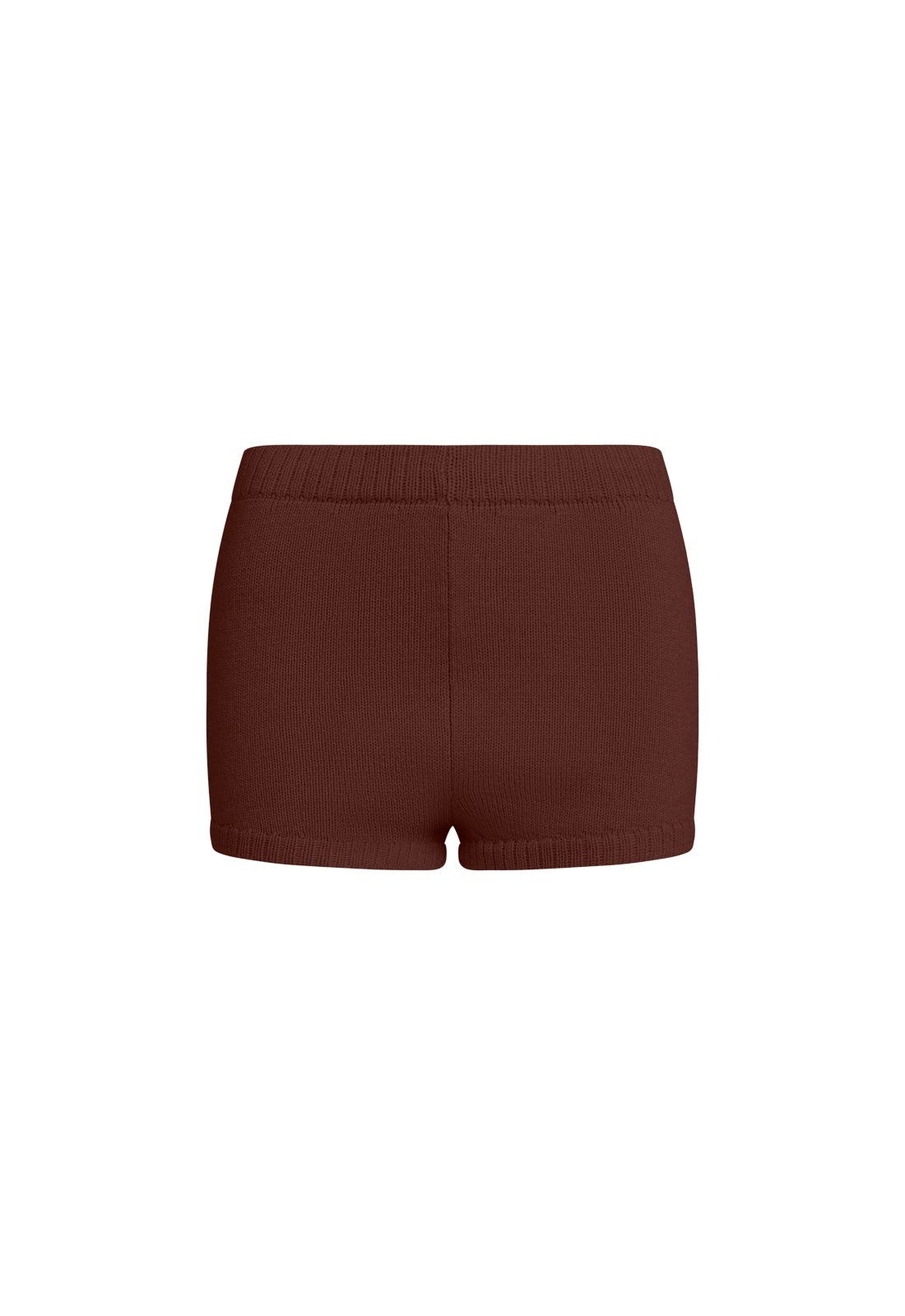 GOLDEN KNIT MINI SHORT - CHOCOLATE