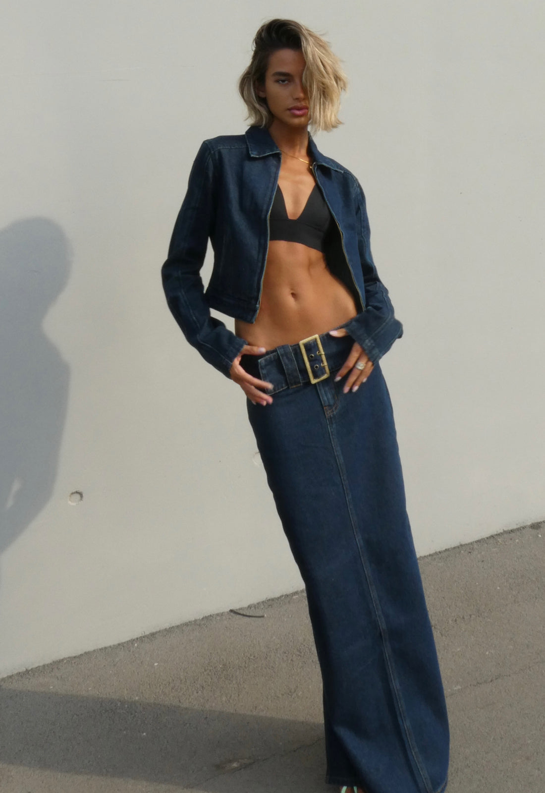 UMA DENIM MIDI - DENIM BLUE