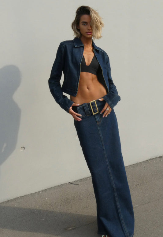 UMA DENIM MIDI - DENIM BLUE