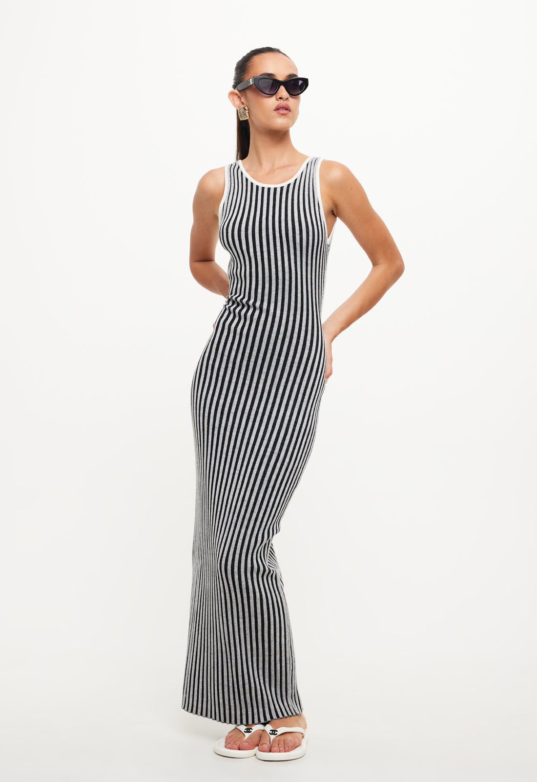 BLISSFUL MAXI DRESS - IVORY STRIPE