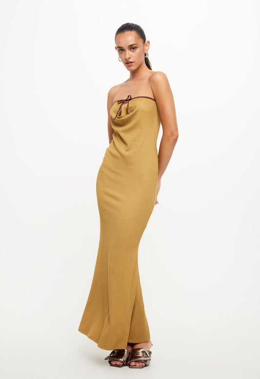 ILLUMINATING MAXI DRESS - GOLD
