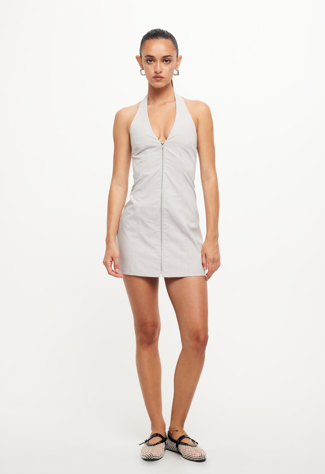 GIRL NEXT DOOR MINI DRESS - ASH STRIPE