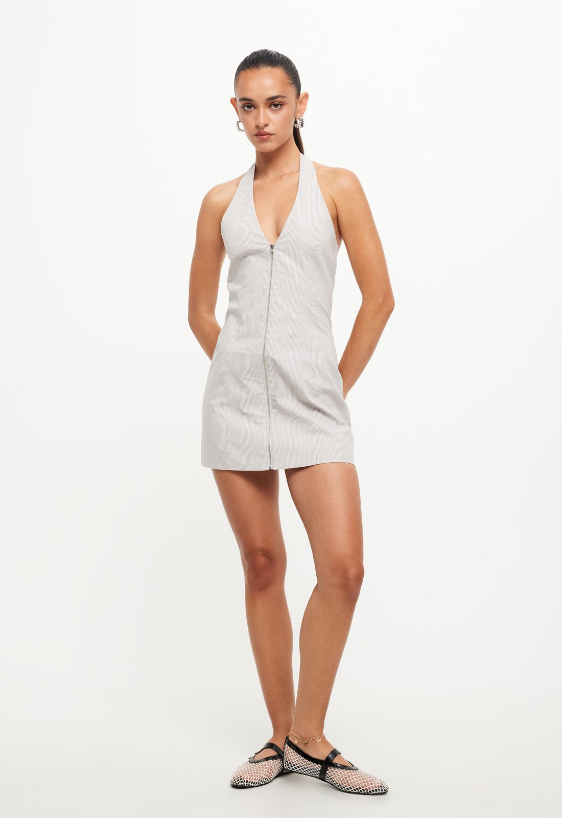 GIRL NEXT DOOR MINI DRESS - ASH STRIPE