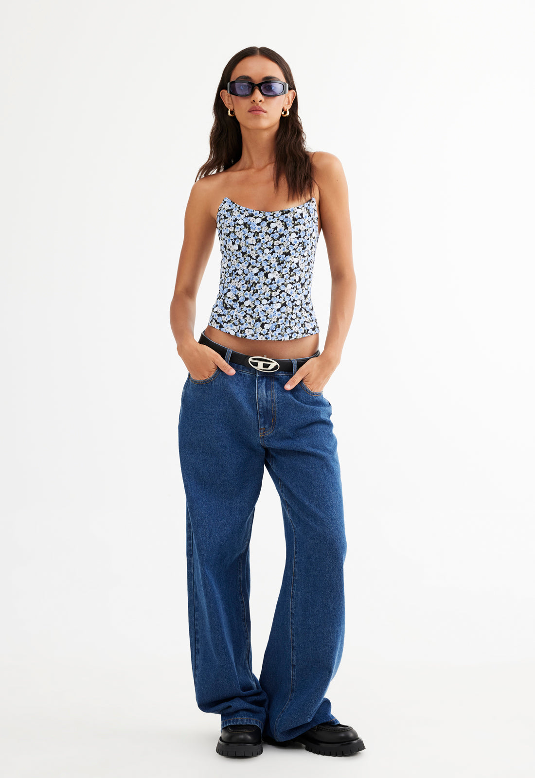 FAME CORSET - BLUE FLORAL