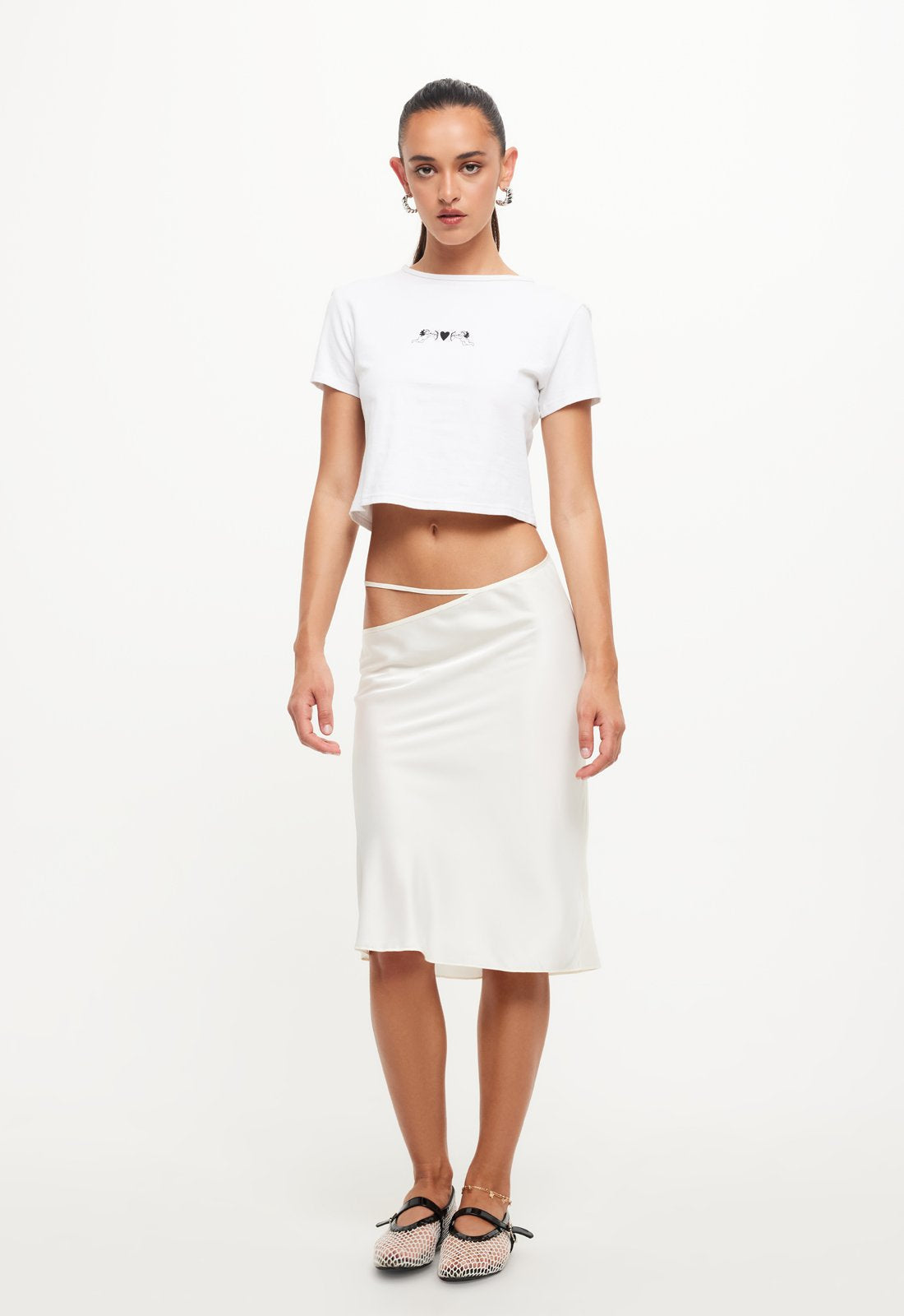 NINETIES MIDI SKIRT - BONE