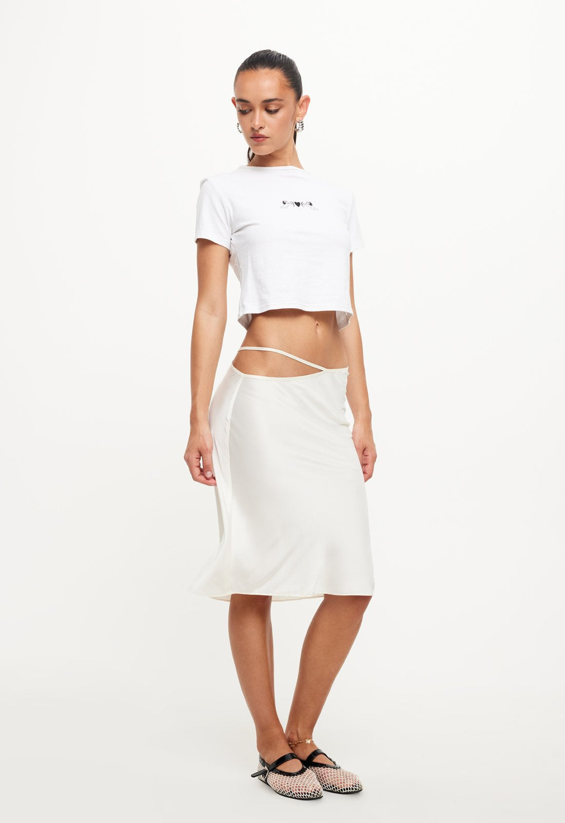 NINETIES MIDI SKIRT - BONE
