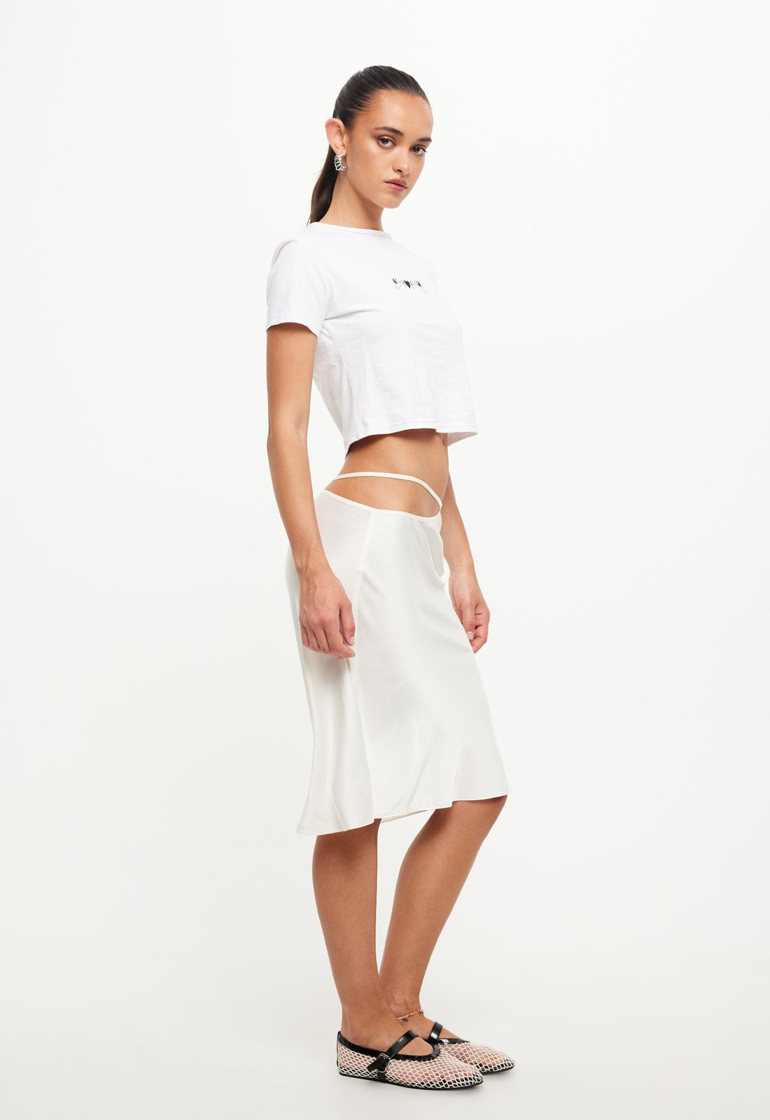NINETIES MIDI SKIRT - BONE