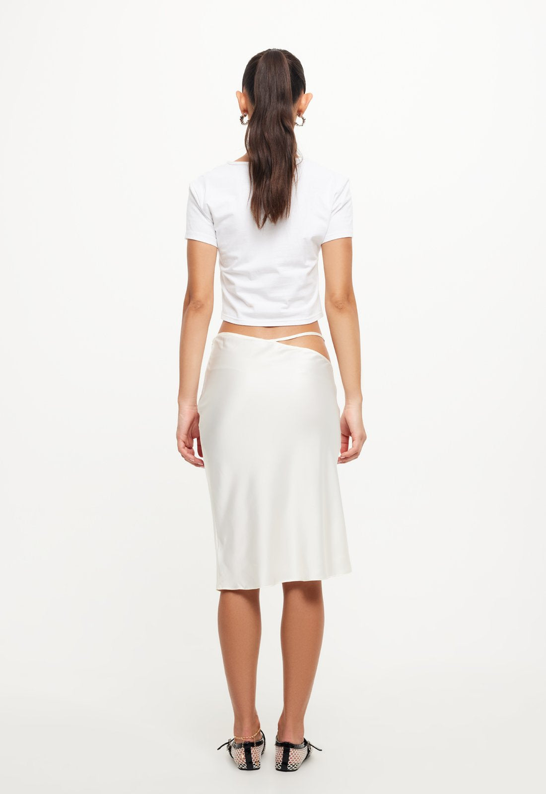 NINETIES MIDI SKIRT - BONE