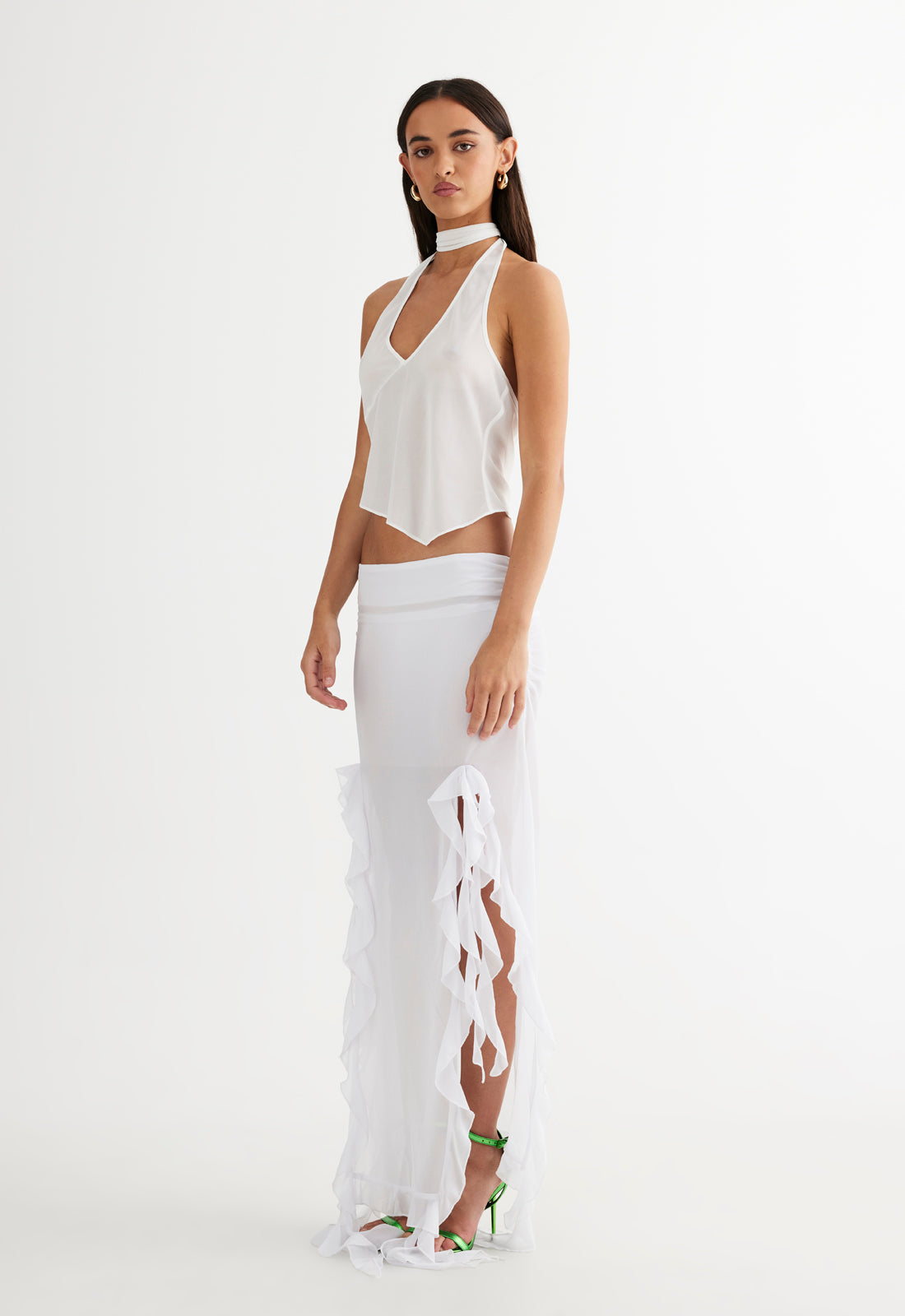 RENDEZVOUS HALTER TOP - PORCELAIN
