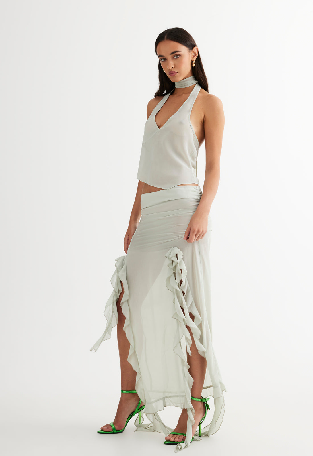 RENDEZVOUS HALTER TOP - SAGE