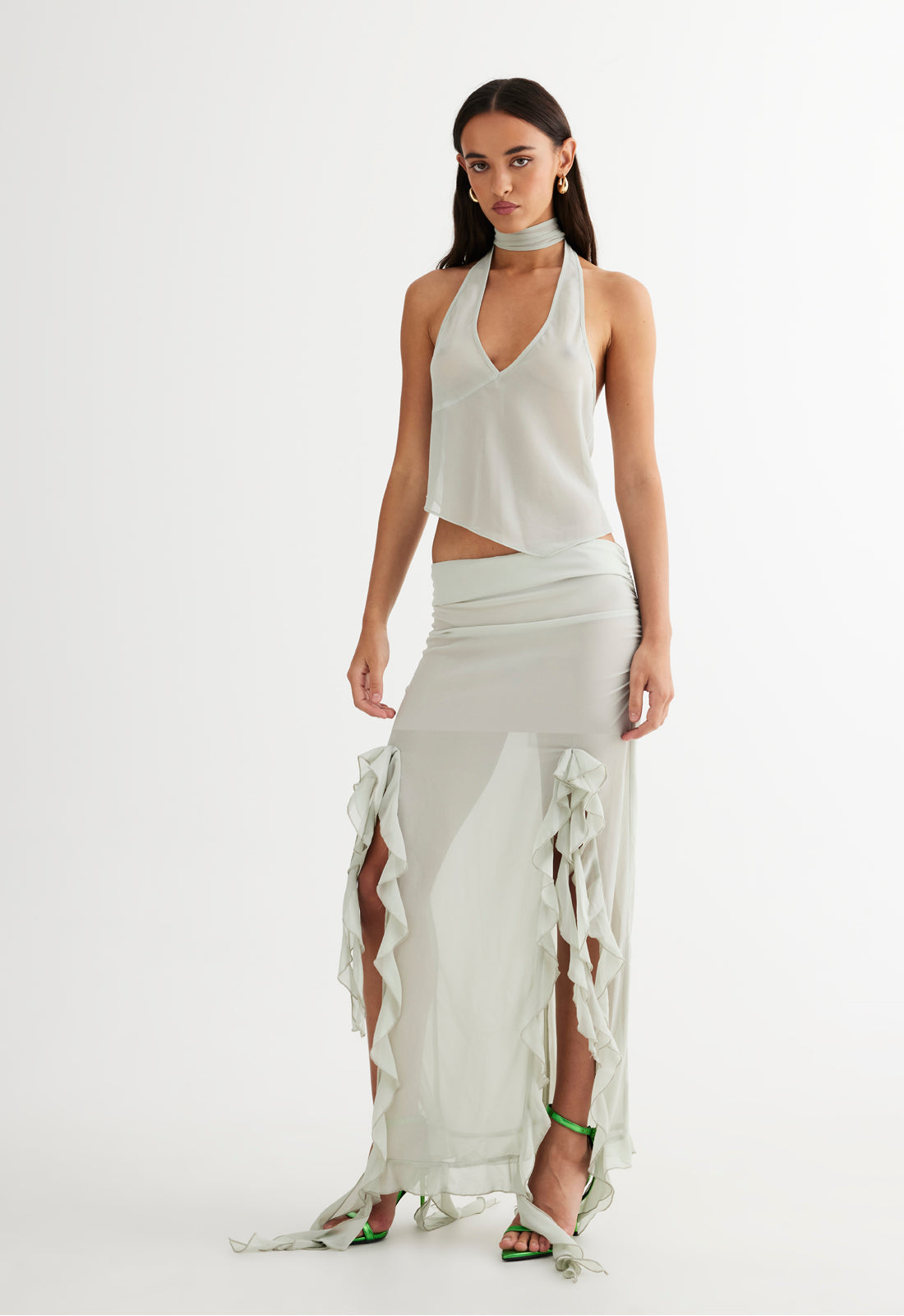 RENDEZVOUS HALTER TOP - SAGE