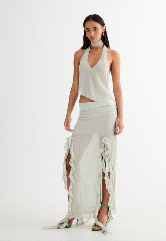 RENDEZVOUS HALTER TOP - SAGE