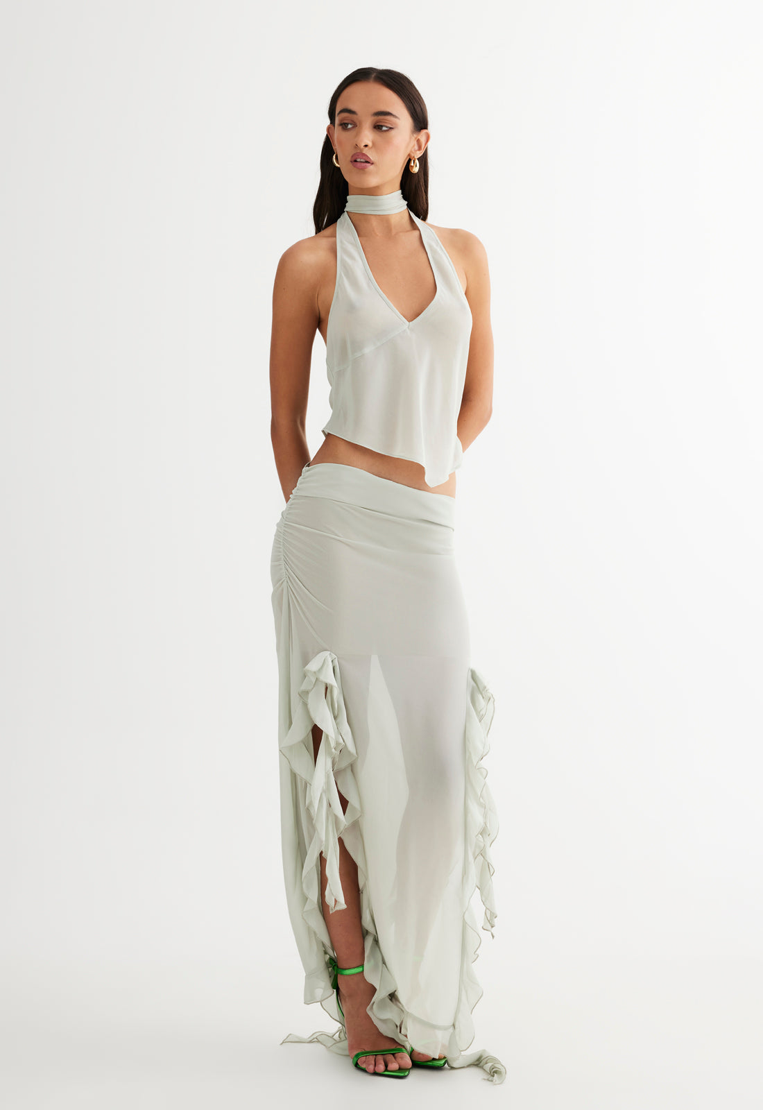 RENDEZVOUS HALTER TOP - SAGE
