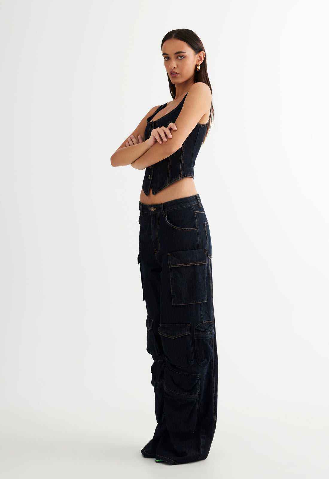 AFTER HOURS CORSET - DARK DENIM
