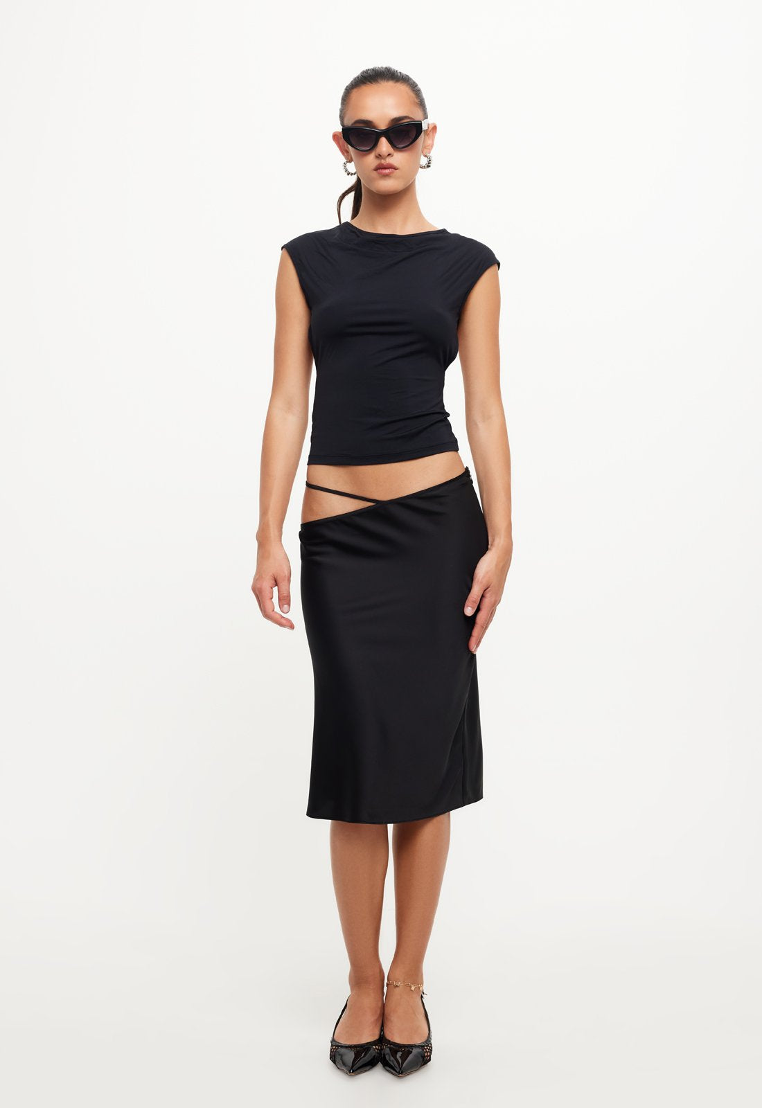 NINETIES MIDI SKIRT - ONYX