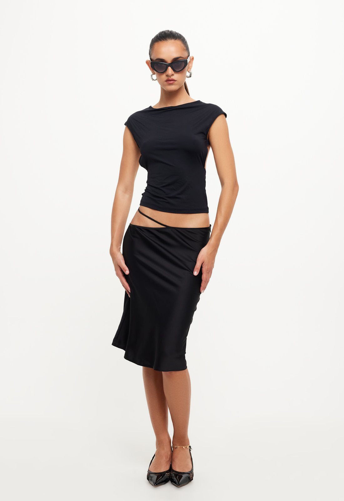 NINETIES MIDI SKIRT - ONYX