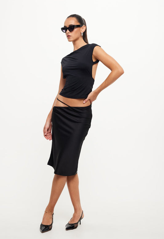 NINETIES MIDI SKIRT - ONYX