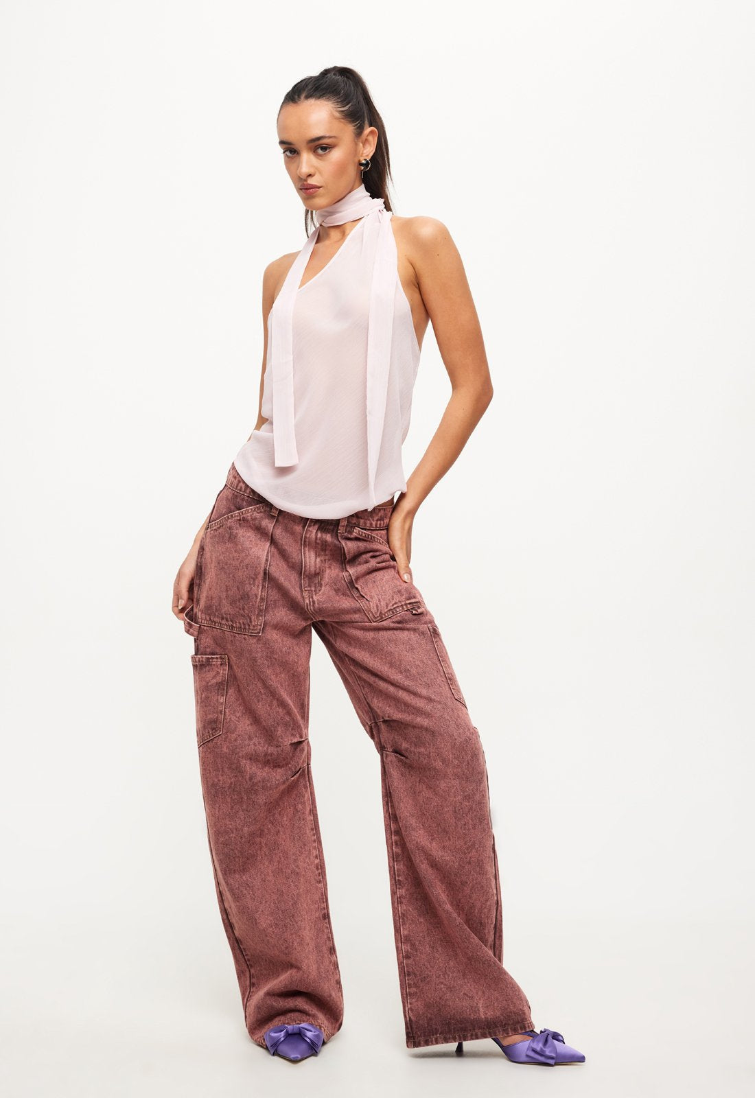 LUX TIE TOP - BLUSH