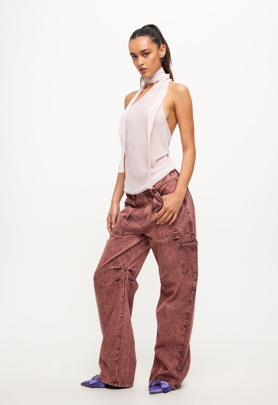LUX TIE TOP - BLUSH