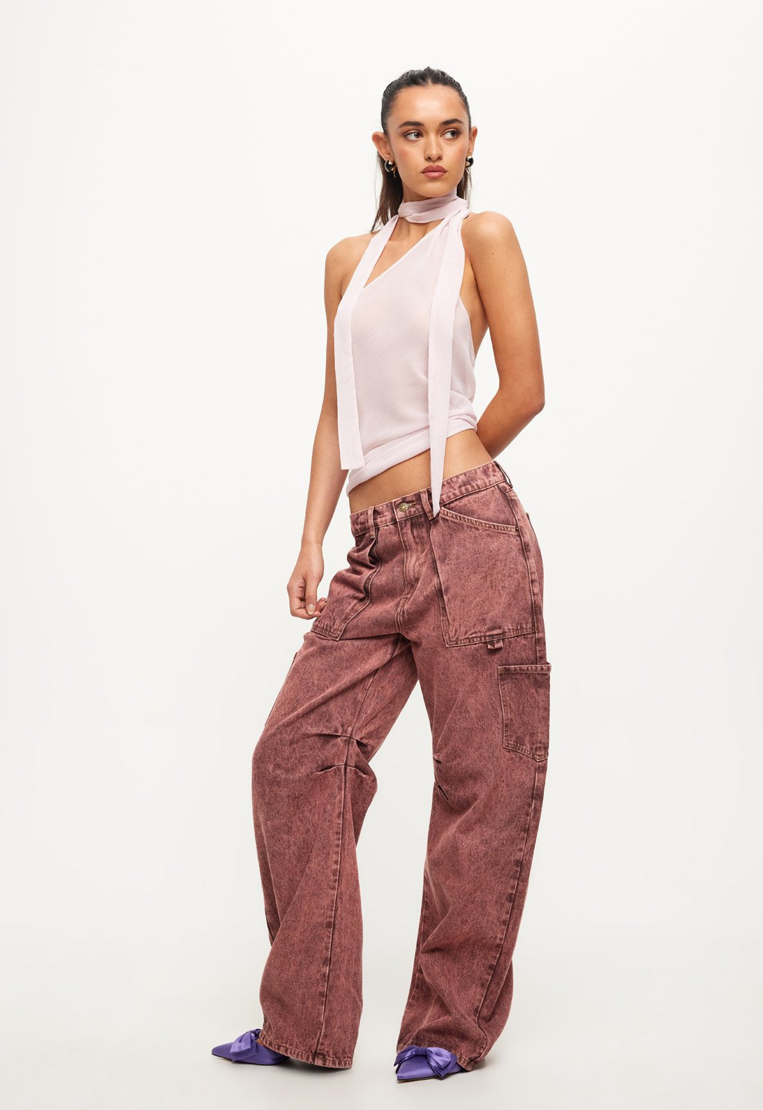 LUX TIE TOP - BLUSH
