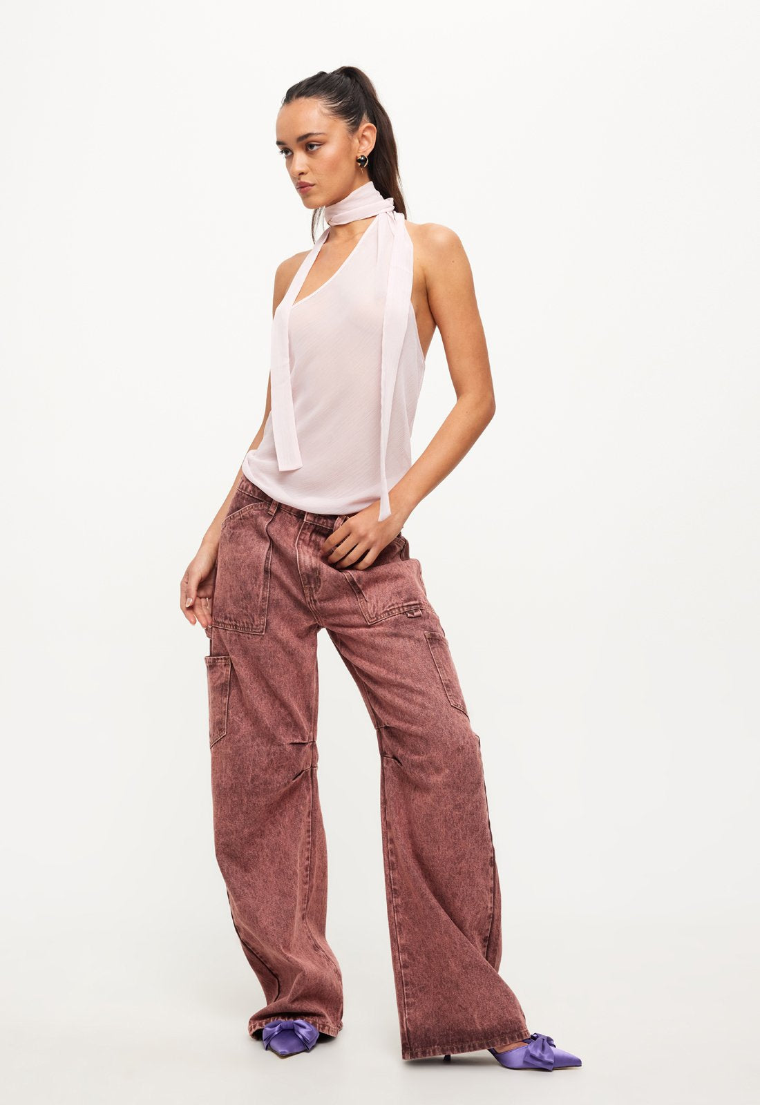 LUX TIE TOP - BLUSH