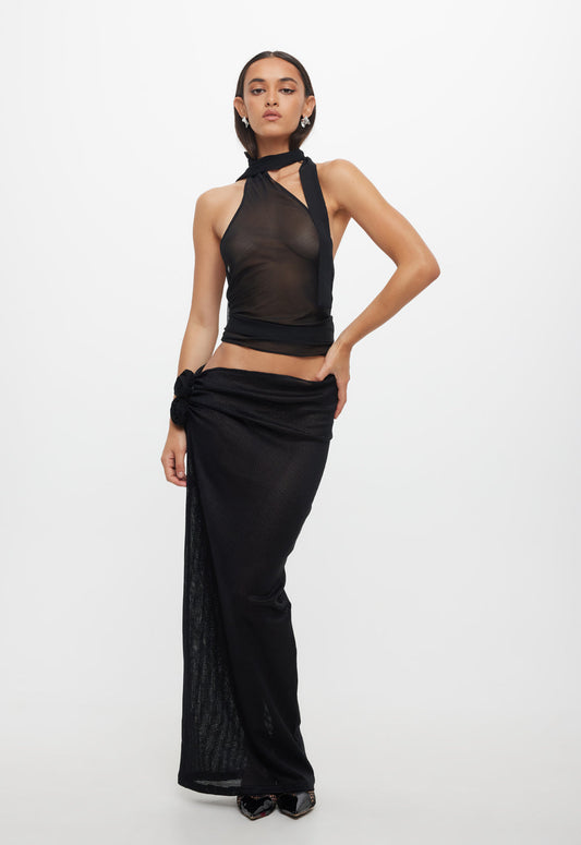 LUX TIE TOP - ONYX