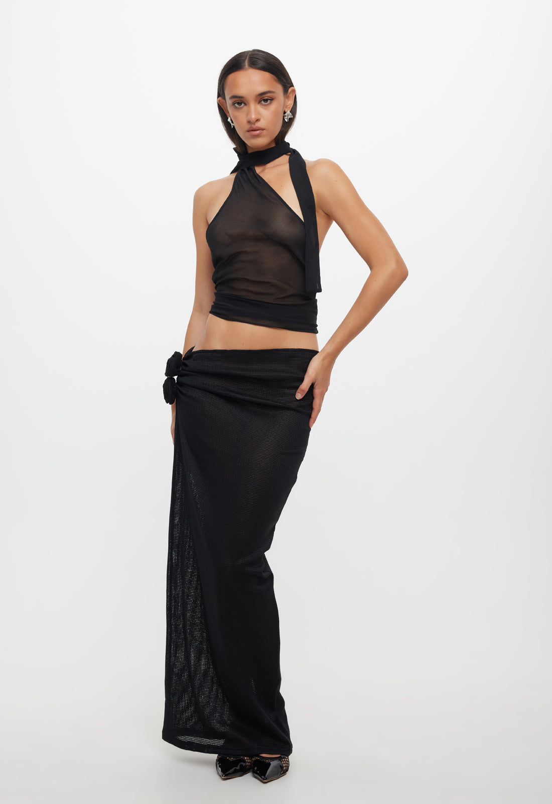 LUX TIE TOP - ONYX