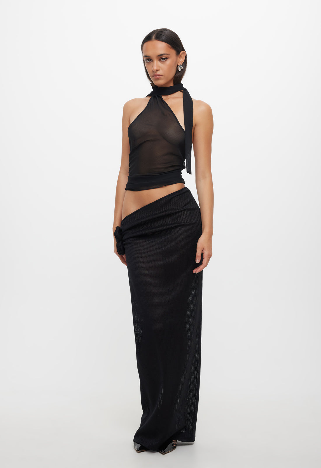LUX TIE TOP - ONYX
