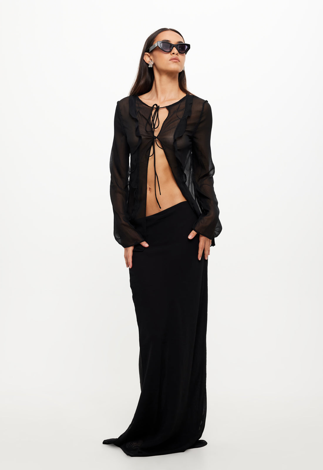 BARELY THERE TIE TOP - ONYX