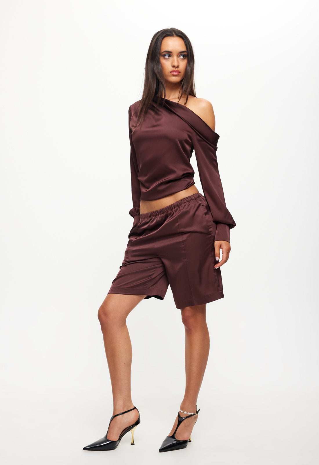 DAYDREAM OFF SHOULDER TOP - GARNET