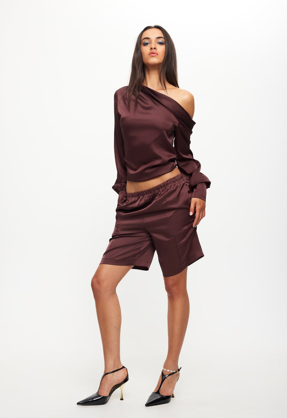 DAYDREAM OFF SHOULDER TOP - GARNET